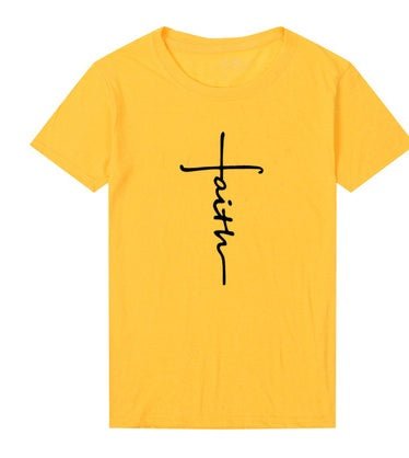 Faith cross women cotton t-shirt tops tee shirt loose tops.