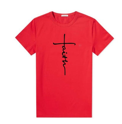 Faith cross women cotton t-shirt tops tee shirt loose tops.